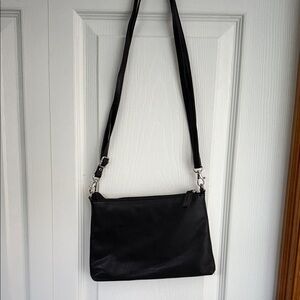 Small black leather purse